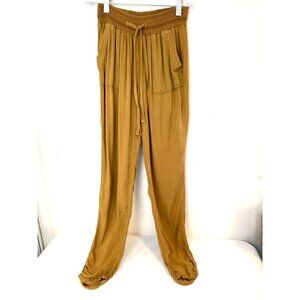 REWASH Joggers Women’s Small Cargo Caramel tan 100% Rayon Streetwear Casual